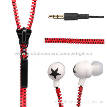 Zipper earphone, vogue design, novelty, high-end quality